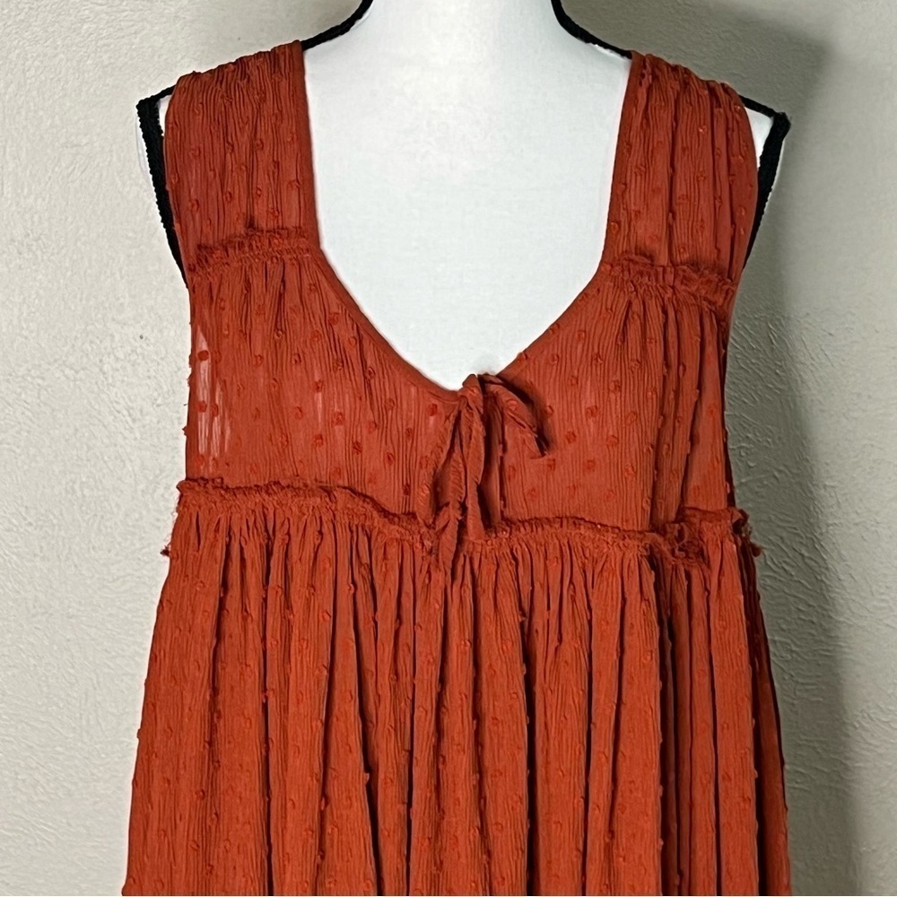 Urban Outfitters rust orange Swiss dot tunic - Picture 2 of 7